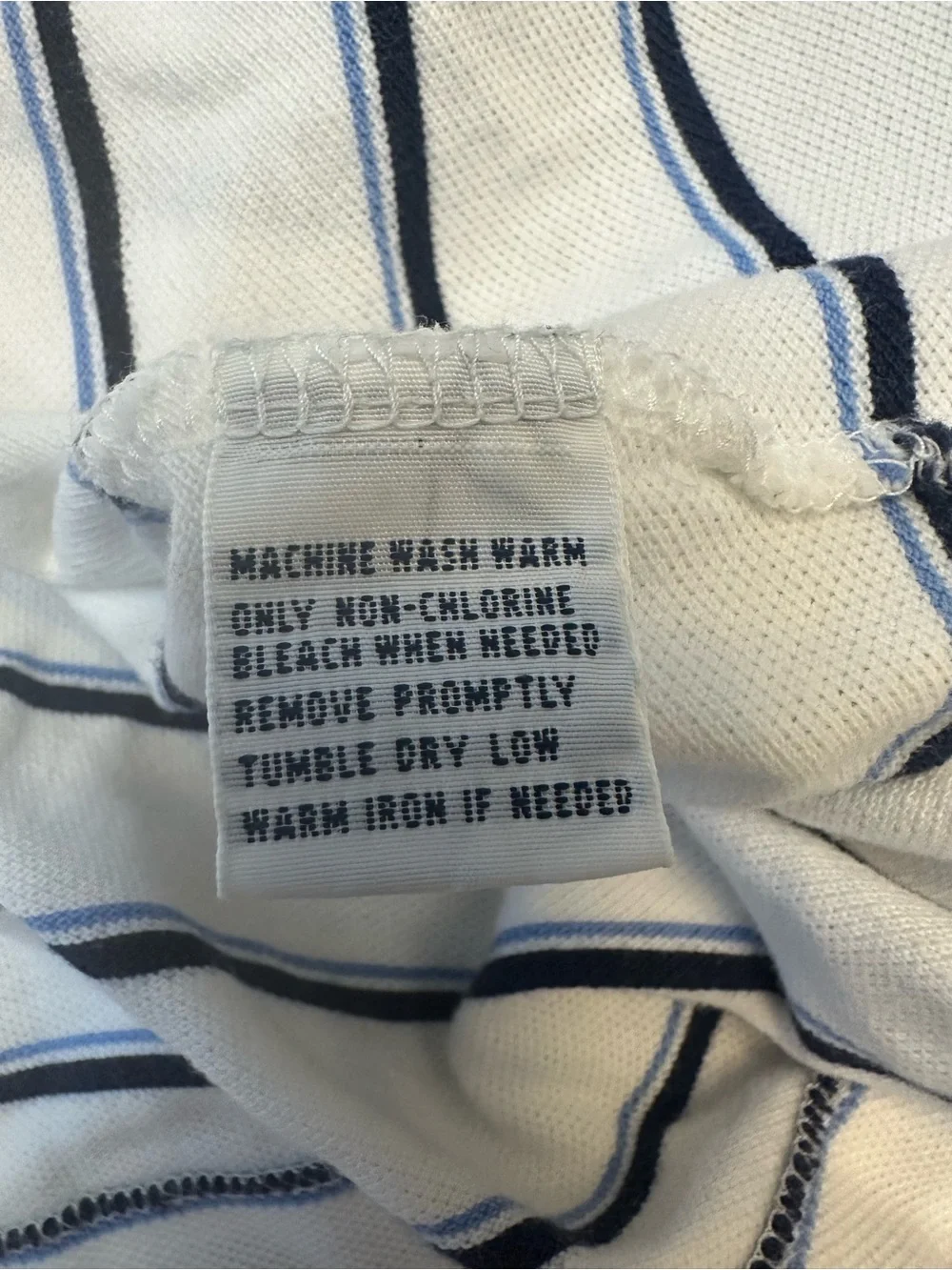 Polo by Ralph Lauren White Polo Shirt with Navy Stripes